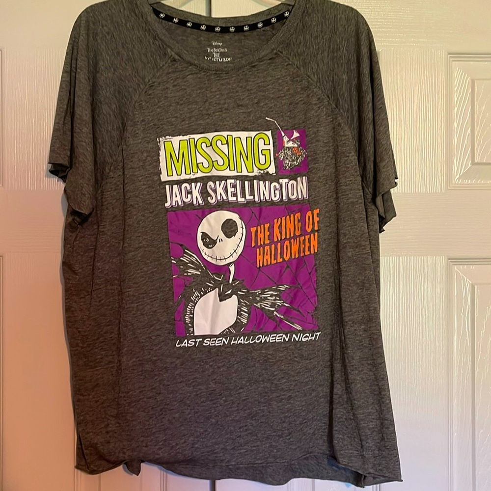 THE NIGHTMARE BEFORE CHRISTMAS Missing JACK SKELLINGTON TEE Women's Size XL- NWT